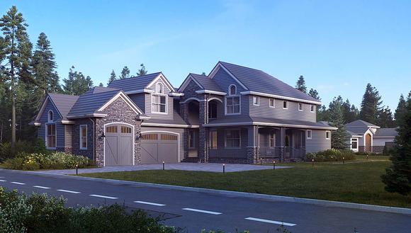 Craftsman, Traditional House Plan 81910 with 5 Beds, 5 Baths, 3 Car Garage Elevation