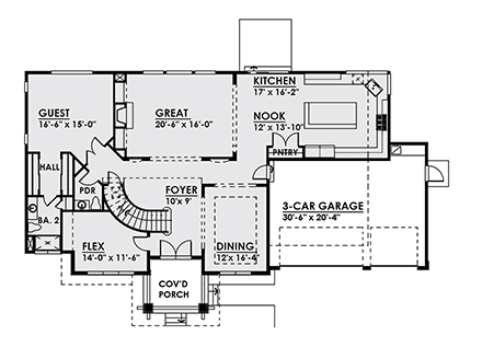 Contemporary, Traditional House Plan 81912 with 5 Beds, 5 Baths, 3 Car Garage First Level Plan