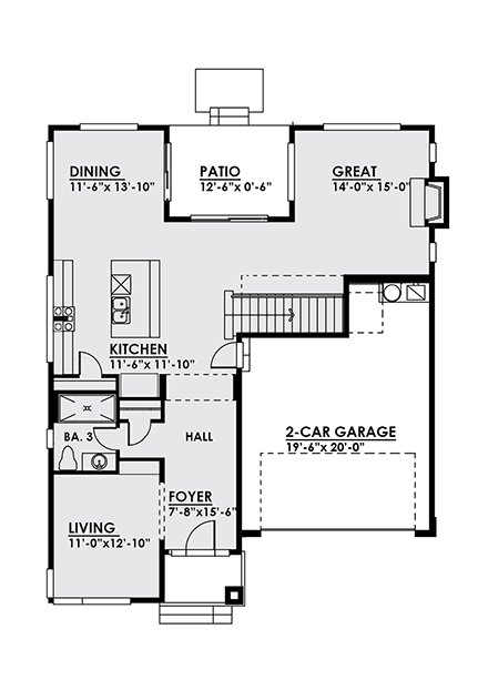 Contemporary House Plan 81913 with 5 Beds, 3 Baths, 2 Car Garage First Level Plan