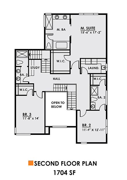 Modern House Plan 81915 with 4 Beds, 5 Baths, 2 Car Garage Second Level Plan
