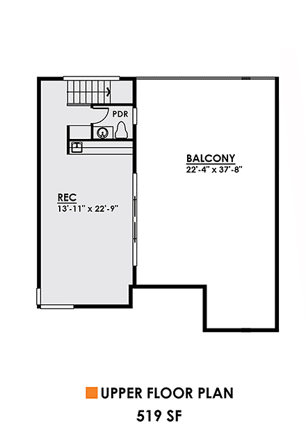 Modern House Plan 81915 with 4 Beds, 5 Baths, 2 Car Garage Third Level Plan