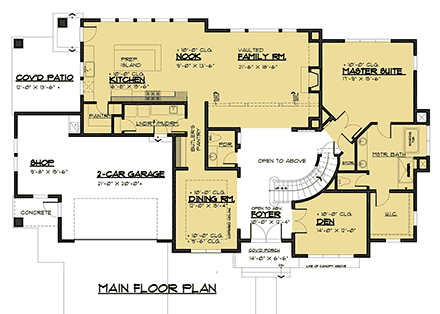 Contemporary, Modern House Plan 81917 with 4 Beds, 4 Baths, 2 Car Garage First Level Plan