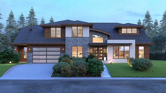 Contemporary, Modern House Plan 81917 with 4 Beds, 4 Baths, 2 Car Garage Elevation