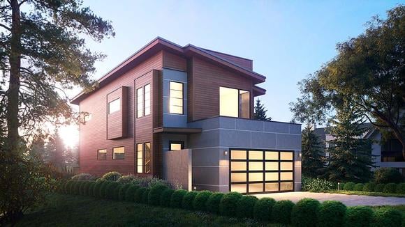 Contemporary, Modern House Plan 81919 with 3 Beds, 4 Baths, 2 Car Garage Elevation