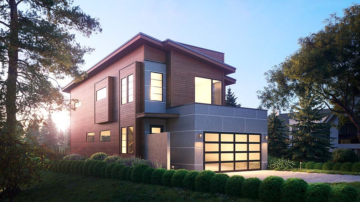 Contemporary, Modern Plan with 2647 Sq. Ft., 3 Bedrooms, 4 Bathrooms, 2 Car Garage Elevation
