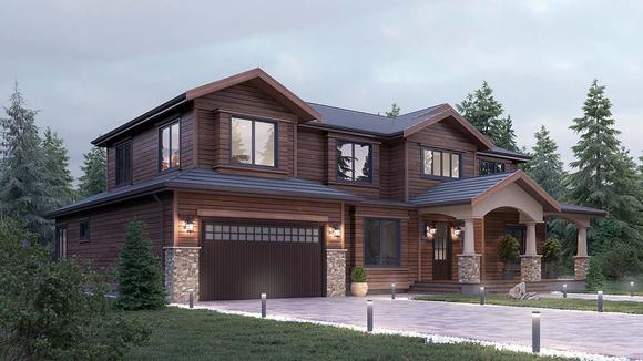 Craftsman, Traditional House Plan 81922 with 5 Beds, 4 Baths, 2 Car Garage Elevation