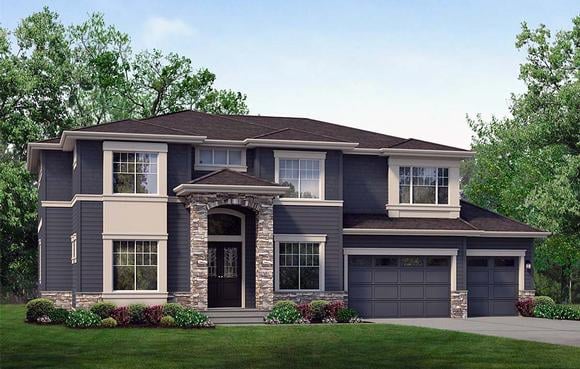 Contemporary House Plan 81923 with 6 Beds, 4 Baths, 3 Car Garage Elevation