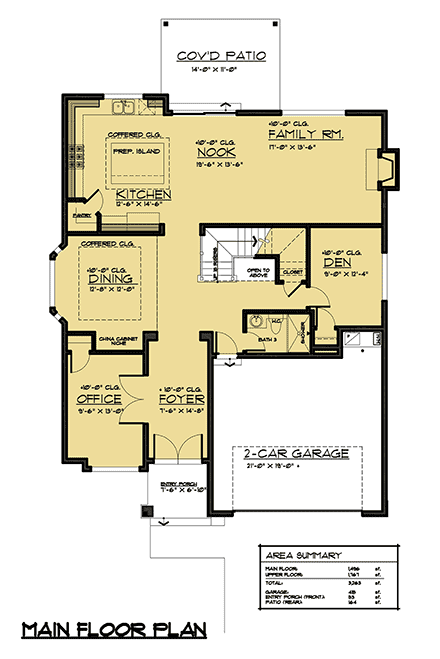 Craftsman, Traditional House Plan 81924 with 4 Beds, 3 Baths, 2 Car Garage First Level Plan