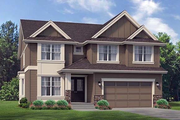 Craftsman, Traditional House Plan 81924 with 4 Beds, 3 Baths, 2 Car Garage Elevation