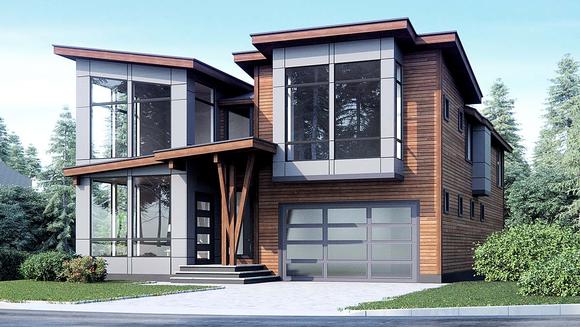 Contemporary, Modern House Plan 81925 with 4 Beds, 3 Baths, 3 Car Garage Elevation