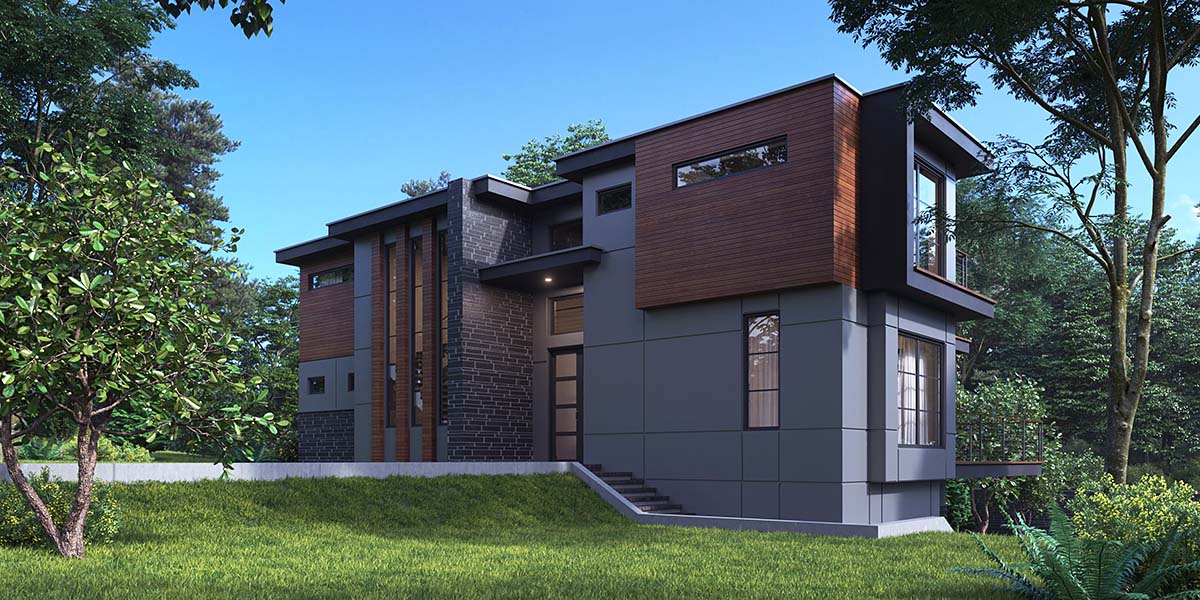 Modern Plan with 4258 Sq. Ft., 4 Bedrooms, 5 Bathrooms, 2 Car Garage Picture 2
