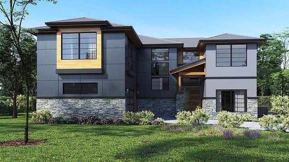 Contemporary, Modern House Plan 81930 with 4 Beds, 3 Baths, 2 Car Garage Elevation