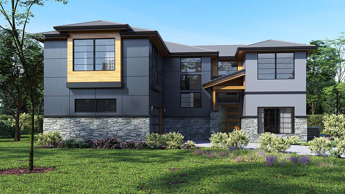 Contemporary, Modern Plan with 3123 Sq. Ft., 4 Bedrooms, 3 Bathrooms, 2 Car Garage Elevation