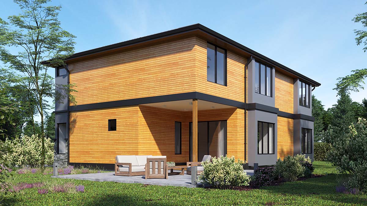 Contemporary, Modern Plan with 3123 Sq. Ft., 4 Bedrooms, 3 Bathrooms, 2 Car Garage Picture 2