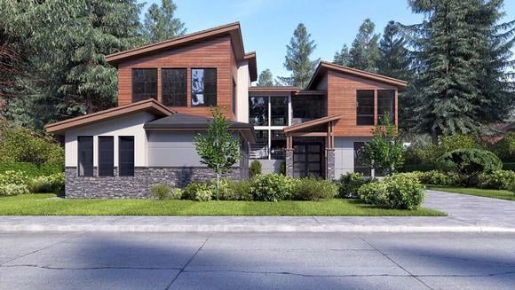 Contemporary, Modern House Plan 81932 with 4 Beds, 3 Baths, 3 Car Garage Elevation