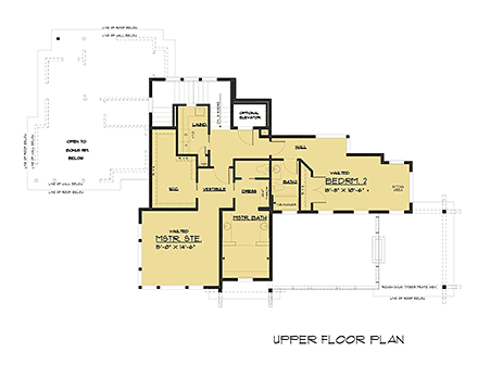 Modern House Plan 81933 with 3 Beds, 4 Baths, 6 Car Garage Second Level Plan