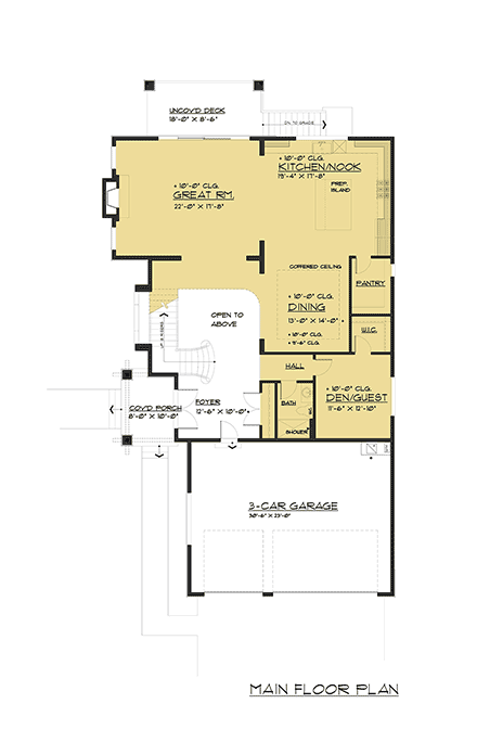 Contemporary, Modern House Plan 81934 with 3 Beds, 4 Baths, 3 Car Garage First Level Plan