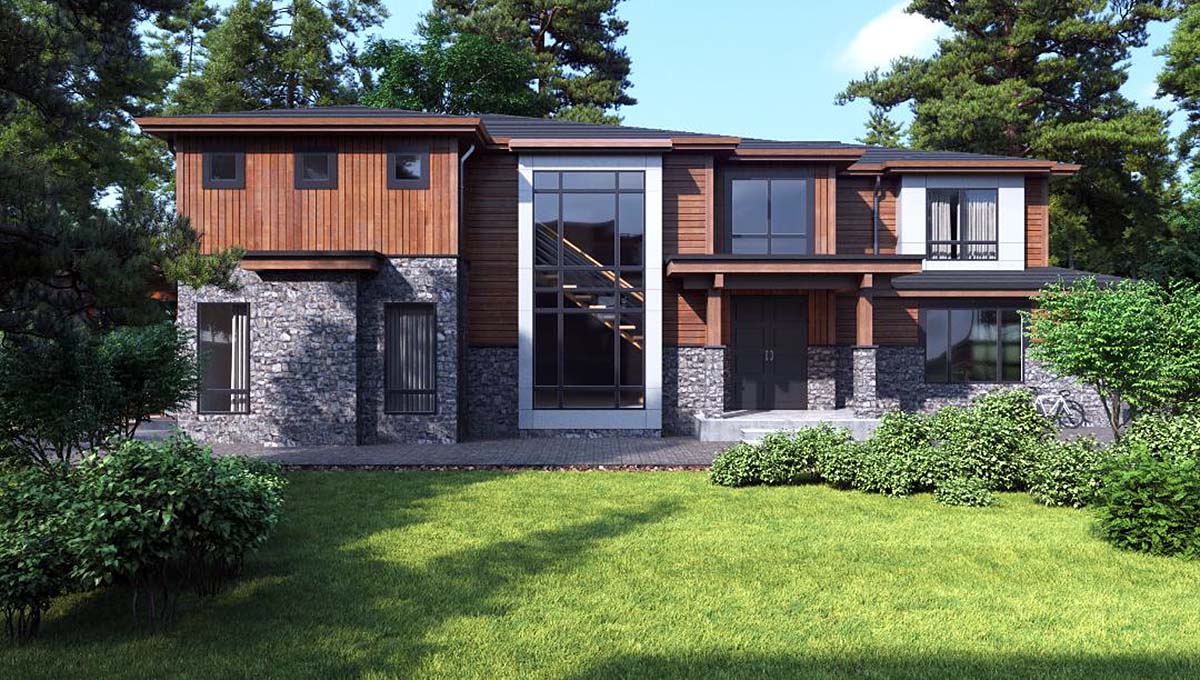Contemporary, Modern Plan with 3864 Sq. Ft., 3 Bedrooms, 4 Bathrooms, 3 Car Garage Elevation