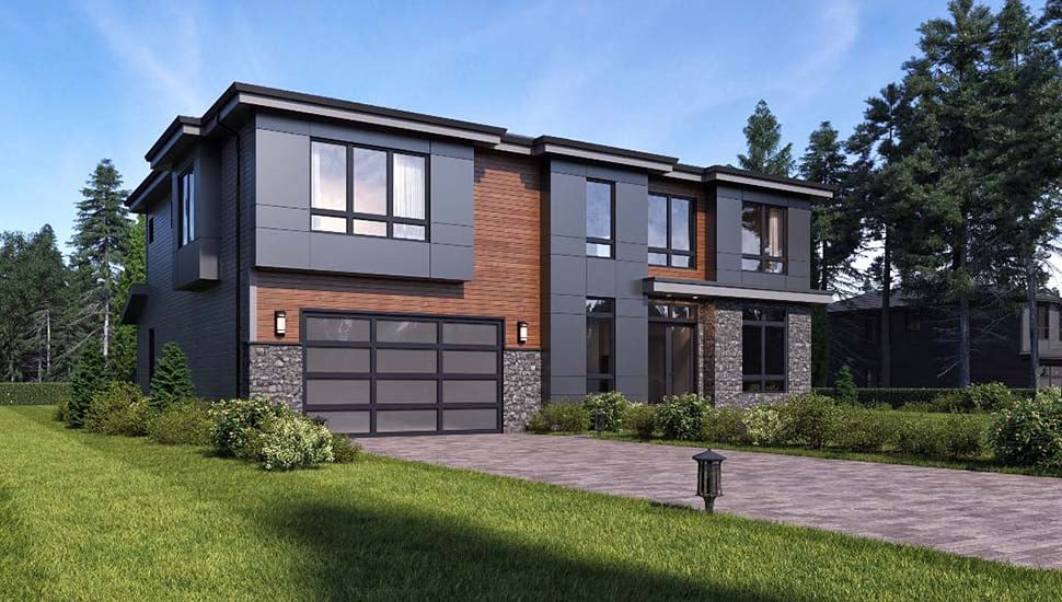 Contemporary, Modern Plan with 3355 Sq. Ft., 4 Bedrooms, 3 Bathrooms, 2 Car Garage Picture 3