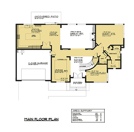 Contemporary, Craftsman House Plan 81938 with 4 Beds, 5 Baths, 2 Car Garage First Level Plan