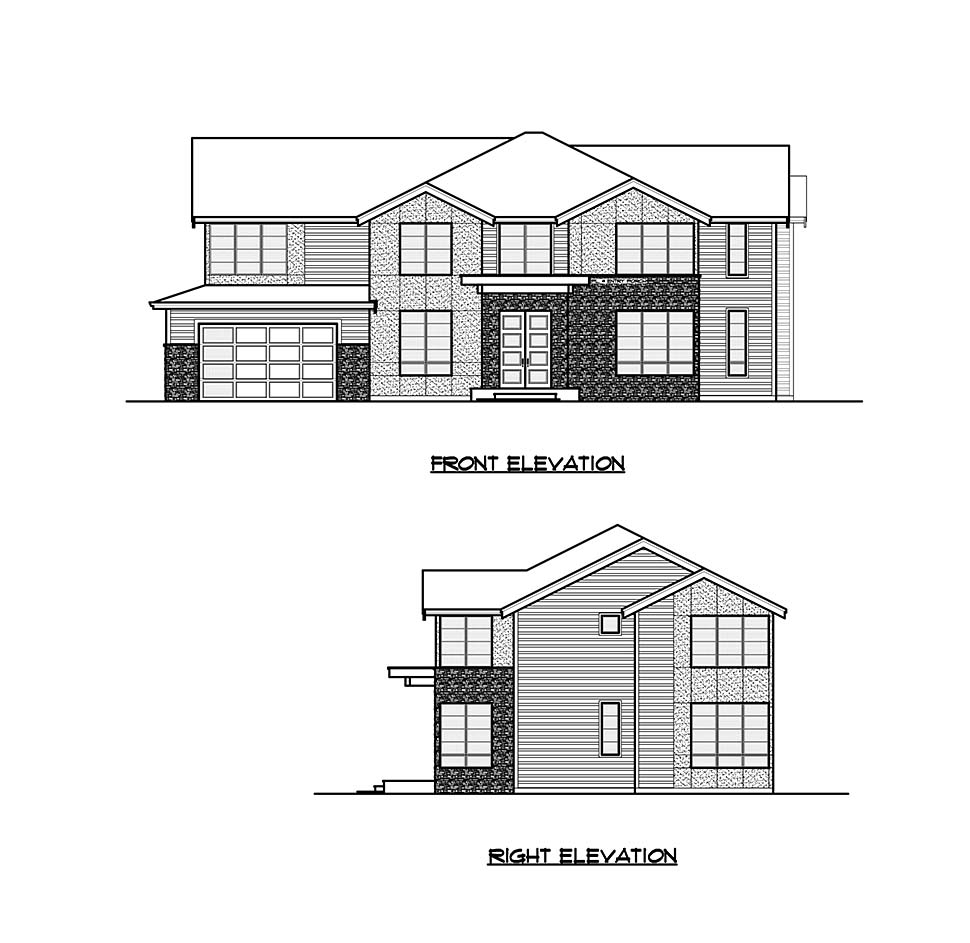 Contemporary, Craftsman Plan with 4001 Sq. Ft., 4 Bedrooms, 5 Bathrooms, 2 Car Garage Picture 4