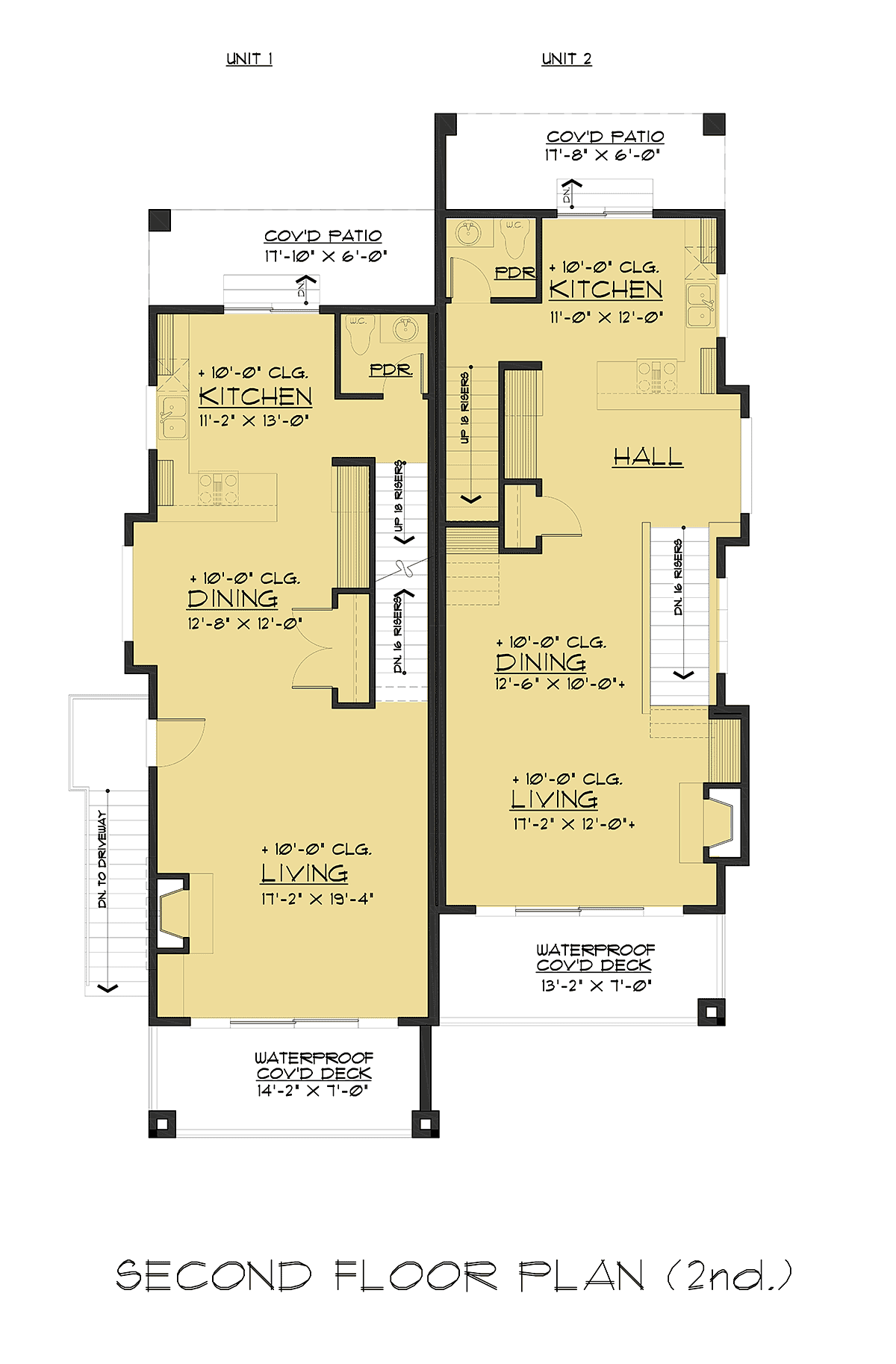Contemporary, Modern Multi-Family Plan 81940 with 6 Beds, 6 Baths, 3 Car Garage Level Two