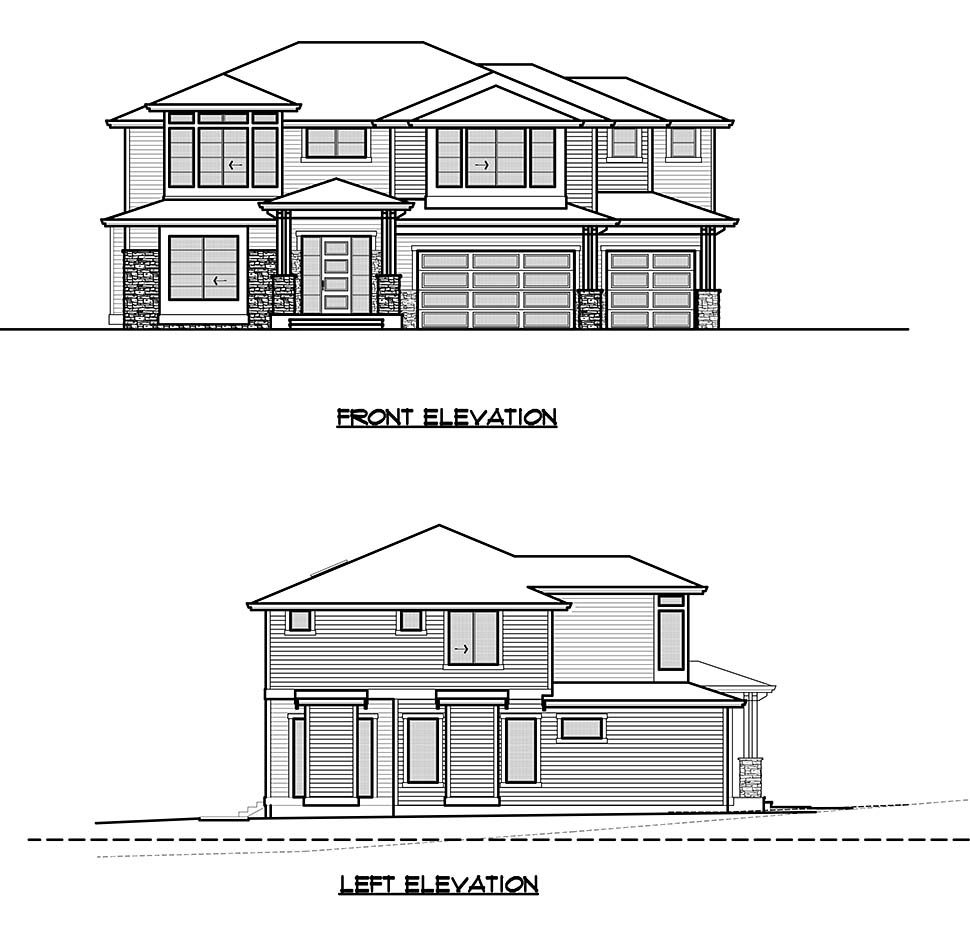 Contemporary, Modern Plan with 3450 Sq. Ft., 4 Bedrooms, 4 Bathrooms, 3 Car Garage Picture 4