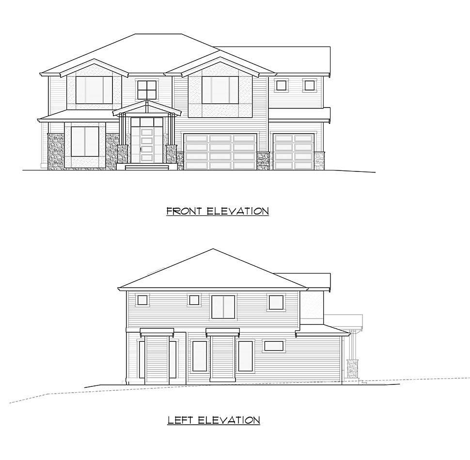 Contemporary, Craftsman, Modern Plan with 3355 Sq. Ft., 4 Bedrooms, 4 Bathrooms, 3 Car Garage Picture 4