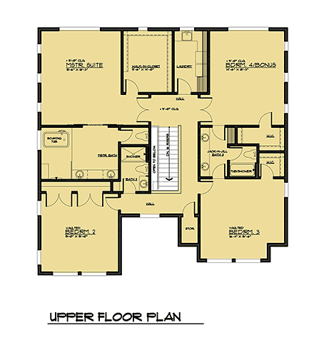 Contemporary, Modern House Plan 81946 with 3 Beds, 4 Baths, 2 Car Garage Second Level Plan