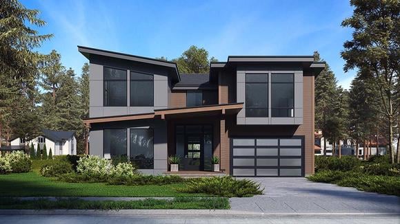 Contemporary, Modern House Plan 81946 with 3 Beds, 4 Baths, 2 Car Garage Elevation