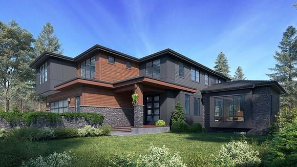 Contemporary, Modern House Plan 81947 with 6 Beds, 5 Baths, 2 Car Garage Elevation