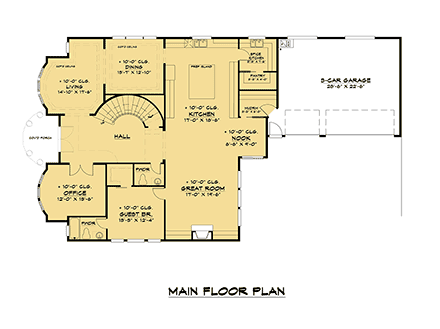 Mediterranean House Plan 81952 with 6 Beds, 7 Baths, 3 Car Garage First Level Plan