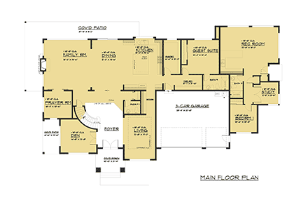 Contemporary, Modern House Plan 81953 with 6 Beds, 6 Baths, 3 Car Garage First Level Plan