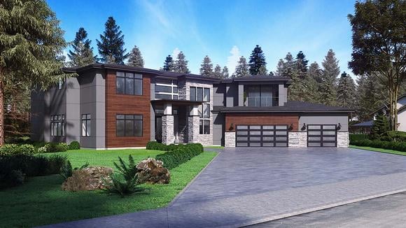 Contemporary, Modern House Plan 81955 with 4 Beds, 5 Baths, 3 Car Garage Elevation