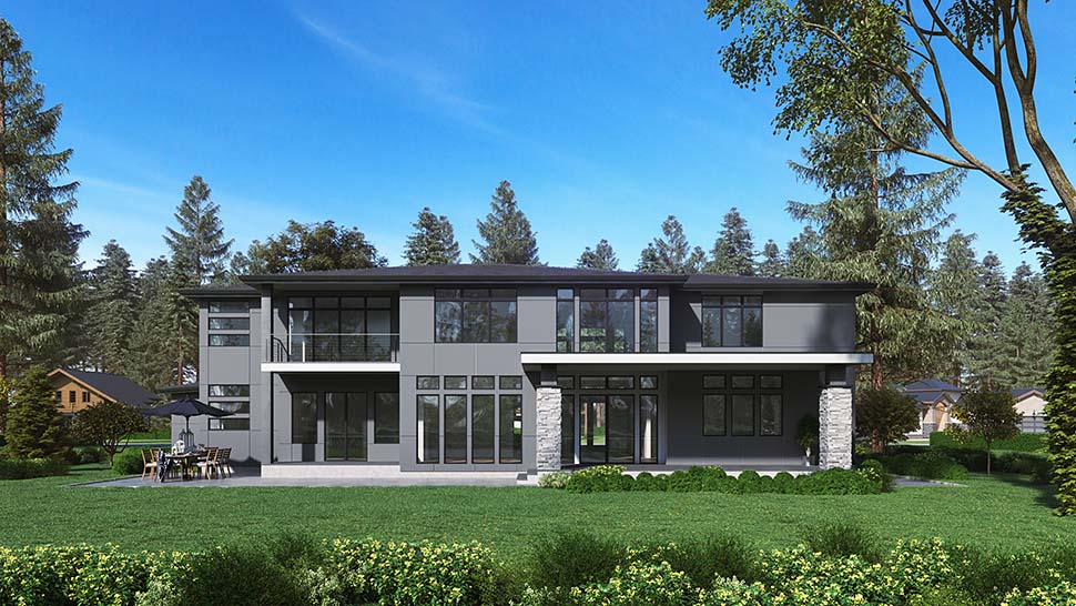 Contemporary, Modern Plan with 5195 Sq. Ft., 4 Bedrooms, 5 Bathrooms, 3 Car Garage Picture 4