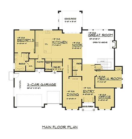 Craftsman, Farmhouse, Traditional House Plan 81956 with 5 Beds, 6 Baths, 3 Car Garage First Level Plan
