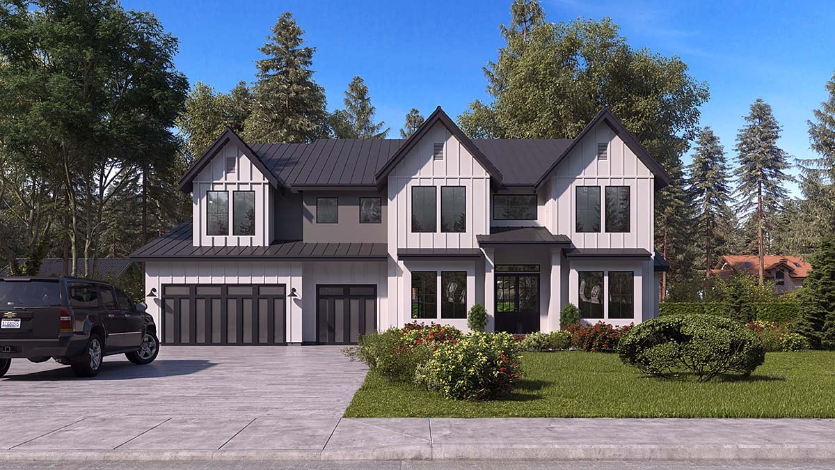 Craftsman, Farmhouse, Traditional Plan with 4941 Sq. Ft., 5 Bedrooms, 6 Bathrooms, 3 Car Garage Elevation