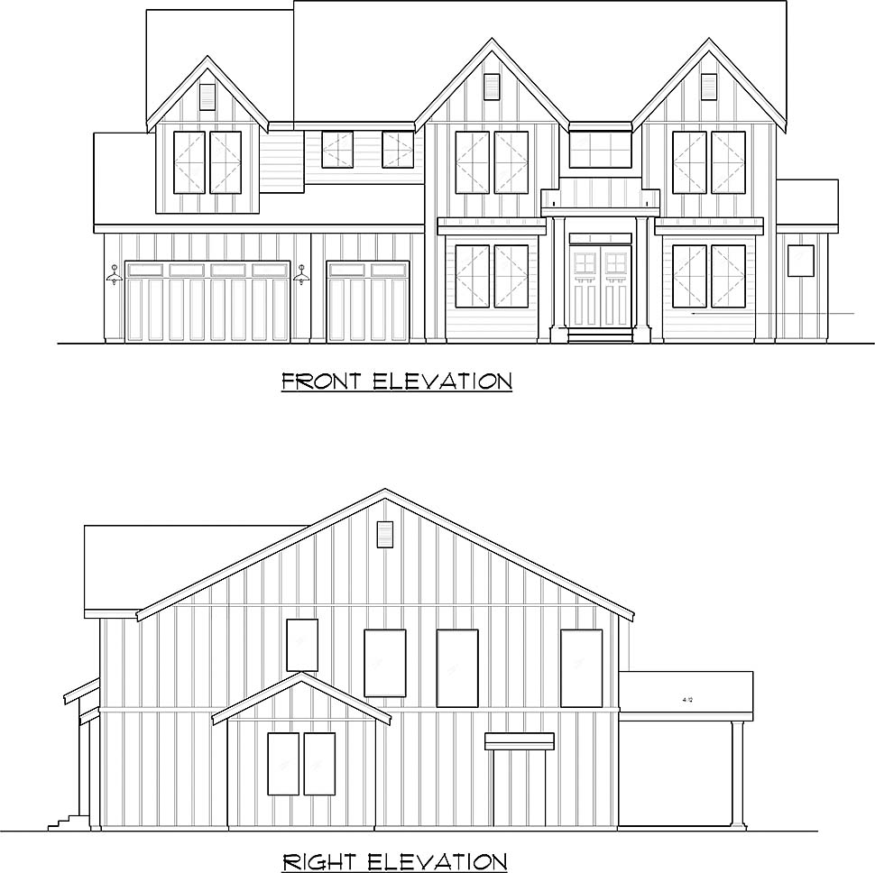 Craftsman, Farmhouse, Traditional Plan with 4941 Sq. Ft., 5 Bedrooms, 6 Bathrooms, 3 Car Garage Picture 4