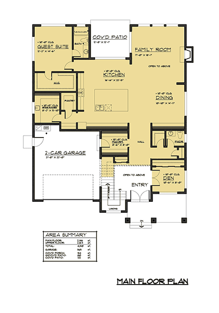 Contemporary, Modern House Plan 81959 with 5 Beds, 5 Baths, 2 Car Garage First Level Plan