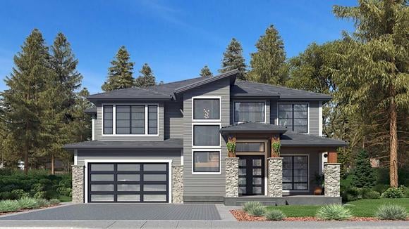 Contemporary, Modern House Plan 81959 with 5 Beds, 5 Baths, 2 Car Garage Elevation