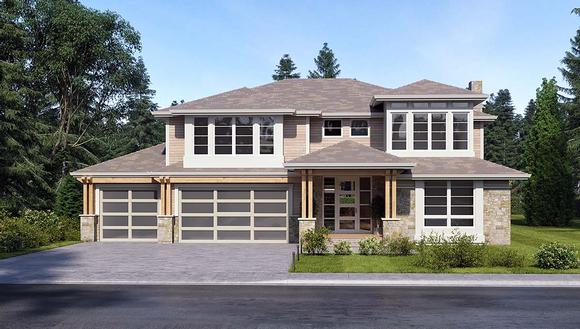 Colonial, Contemporary, Traditional House Plan 81960 with 3 Beds, 4 Baths, 3 Car Garage Elevation