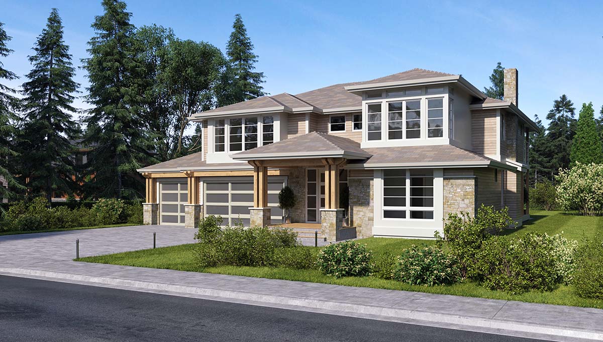 Colonial, Contemporary, Traditional Plan with 3126 Sq. Ft., 3 Bedrooms, 4 Bathrooms, 3 Car Garage Picture 2