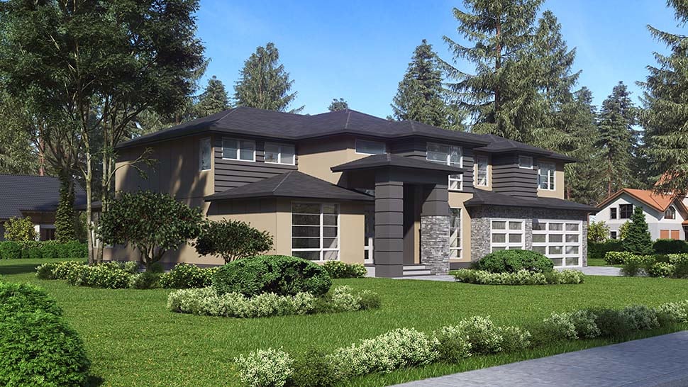Contemporary, Modern Plan with 3315 Sq. Ft., 4 Bedrooms, 3 Bathrooms, 3 Car Garage Picture 3