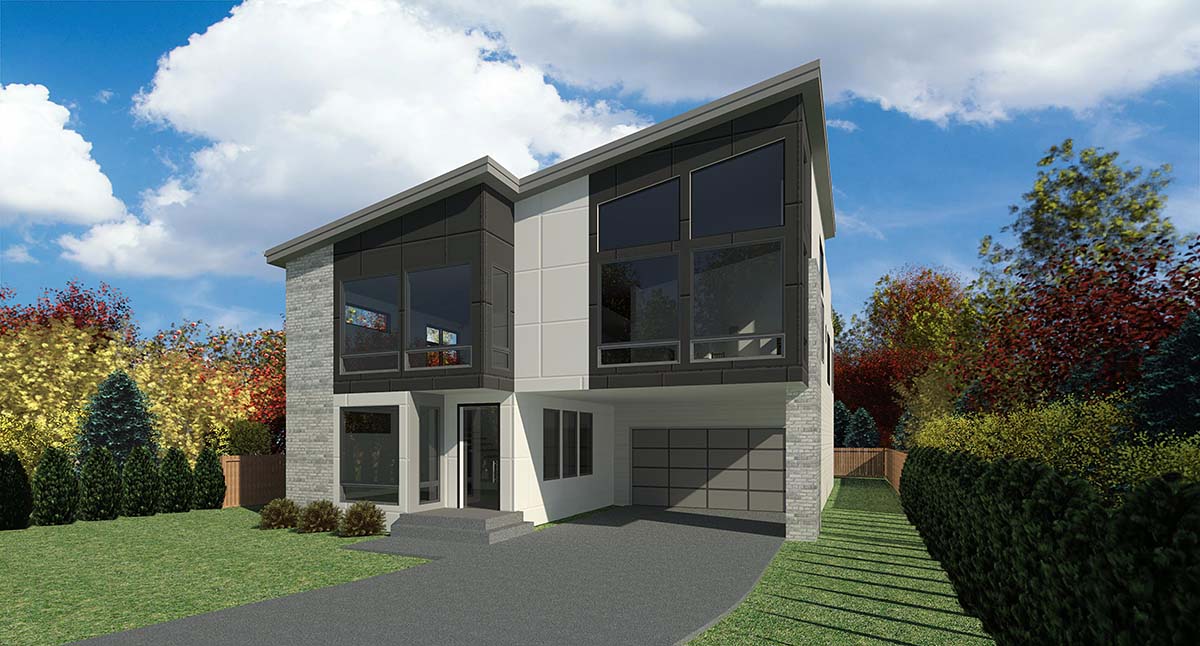 Contemporary, Modern Plan with 3240 Sq. Ft., 4 Bedrooms, 3 Bathrooms, 3 Car Garage Picture 2