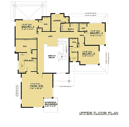 Contemporary, European House Plan 81979 with 5 Beds, 5 Baths, 3 Car Garage Second Level Plan