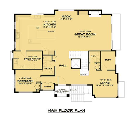 Modern House Plan 81980 with 7 Beds, 8 Baths, 2 Car Garage First Level Plan