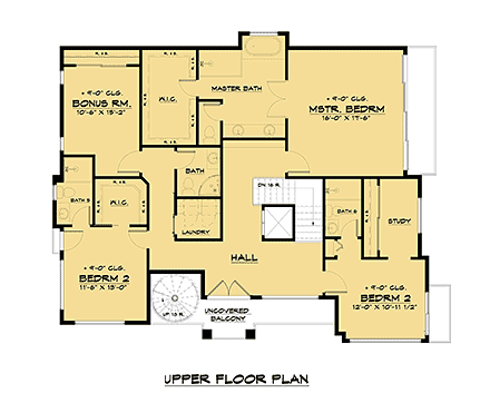 Modern House Plan 81980 with 7 Beds, 8 Baths, 2 Car Garage Second Level Plan