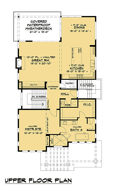 Modern House Plan 81981 with 5 Beds, 5 Baths, 2 Car Garage Second Level Plan