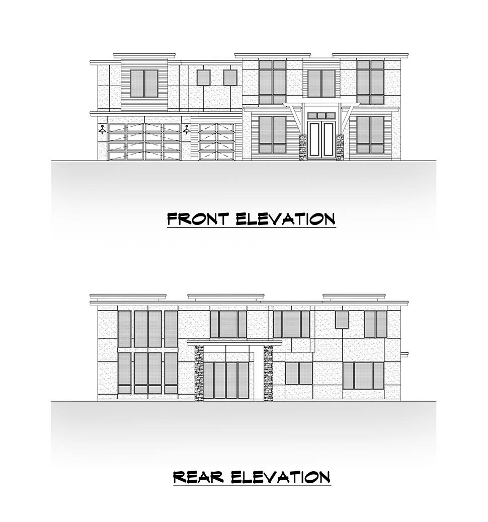 Contemporary Plan with 5156 Sq. Ft., 5 Bedrooms, 6 Bathrooms, 3 Car Garage Picture 4