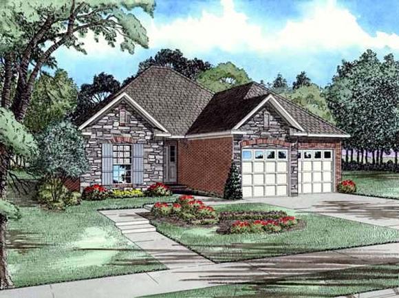 Craftsman, European House Plan 82003 with 3 Beds, 2 Baths, 2 Car Garage Elevation